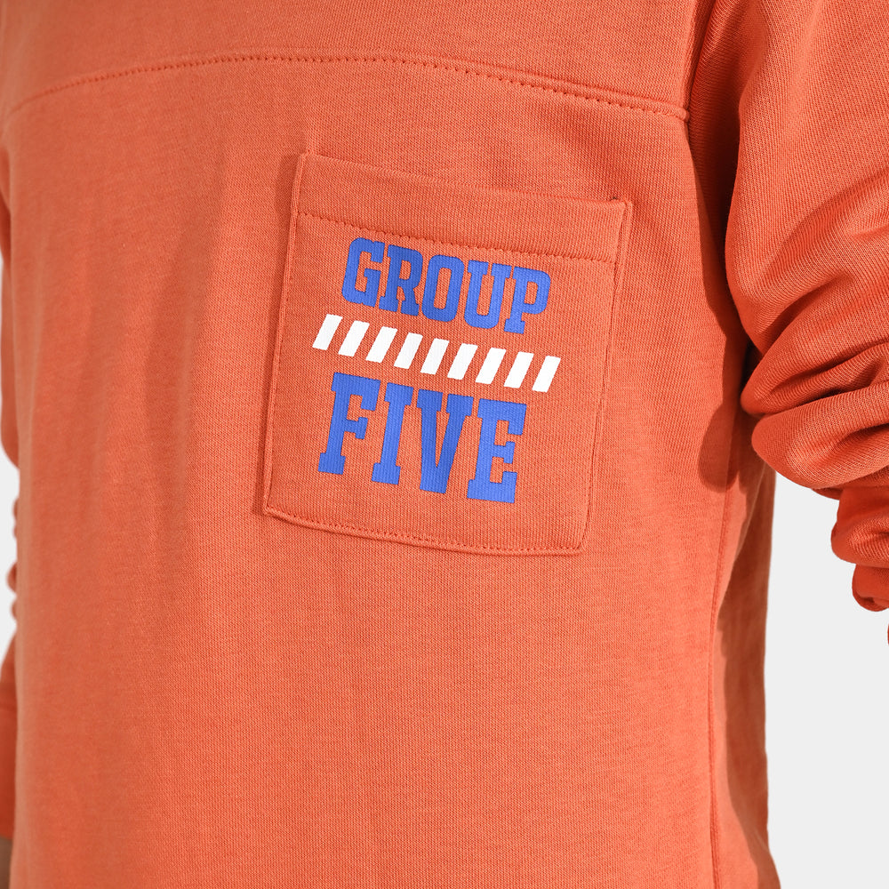 Boys Jersey/Terry 2 Piece Suit - Orange