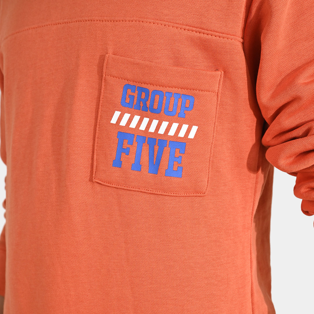 Boys Jersey/Terry 2 Piece Suit - Orange