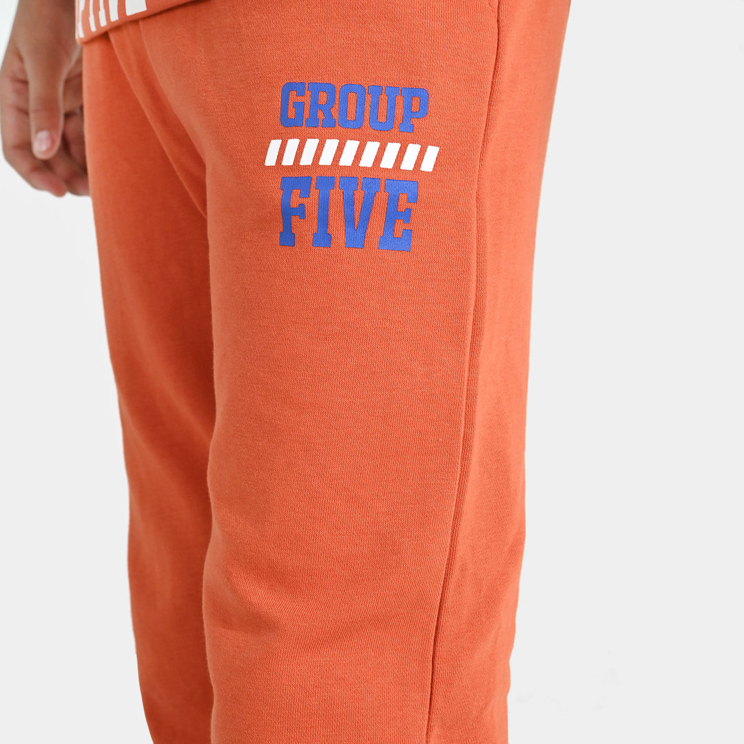 Boys Jersey/Terry 2 Piece Suit - Orange