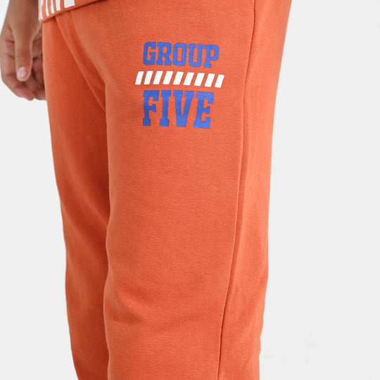 Boys Jersey/Terry 2 Piece Suit - Orange