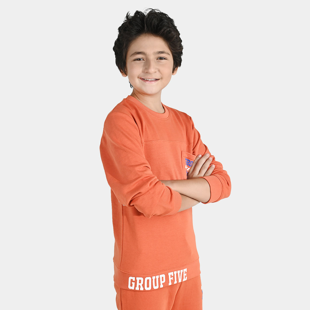 Boys Jersey/Terry 2 Piece Suit - Orange