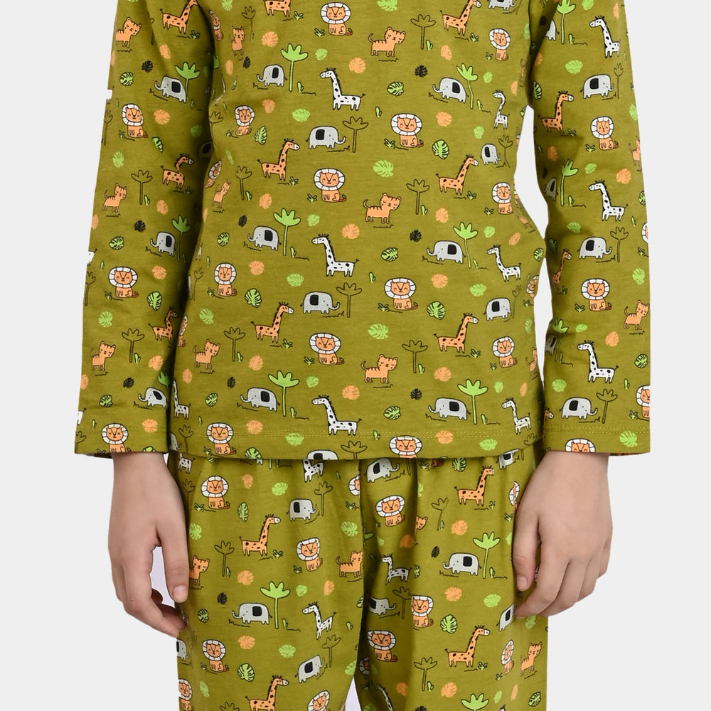 Boys Slub Jersey 2 Piece Suit Safari Animal-Iguana