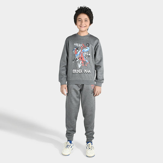 Boys Cotton Interlock 2 Piece Character-GREY