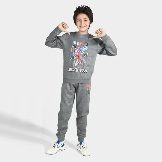 Boys Cotton Interlock 2 Piece Character-GREY