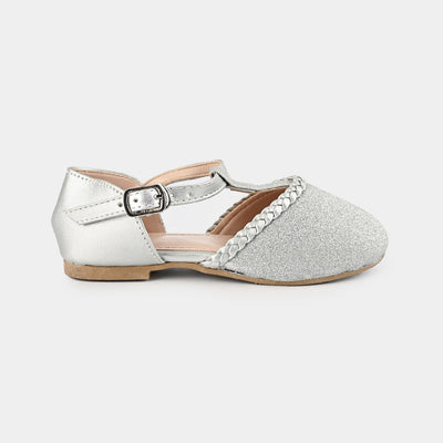 Girls Pumps 456-76-SILVER