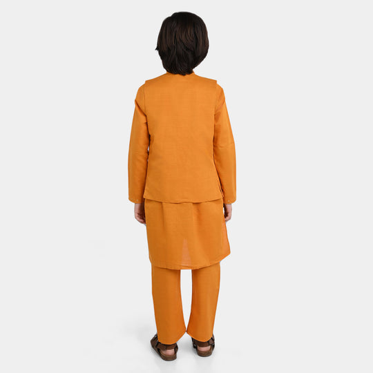 Boys Slub Jersey 3 piece suit - Citrus