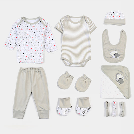 Baby Infant Starter Set 11 Pcs Heart-Grey