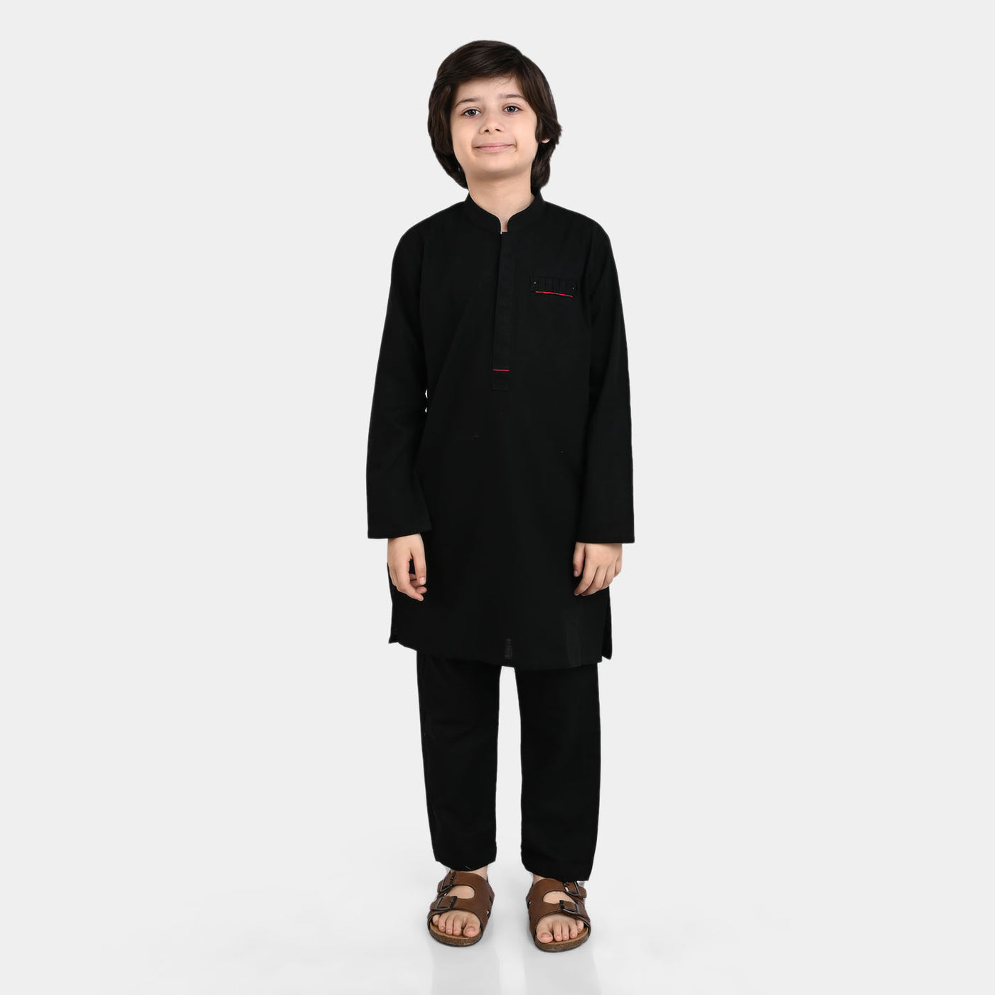Boys khaddar 3 Piece Suit - BLACK