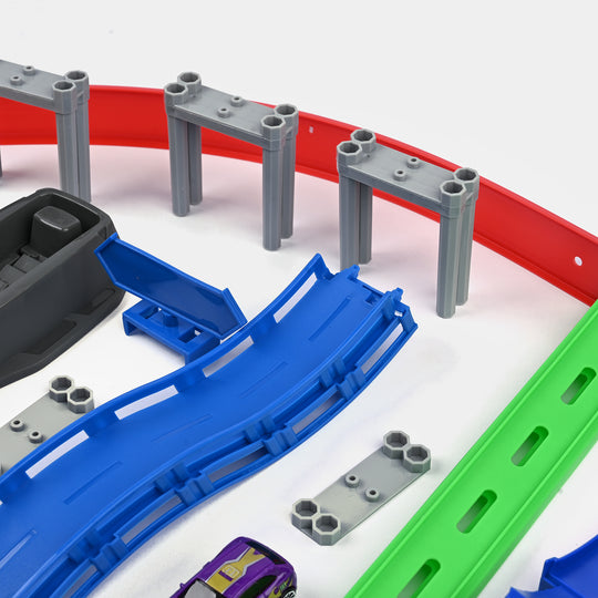 Track Set With 4Pcs Alloy Car For Kids