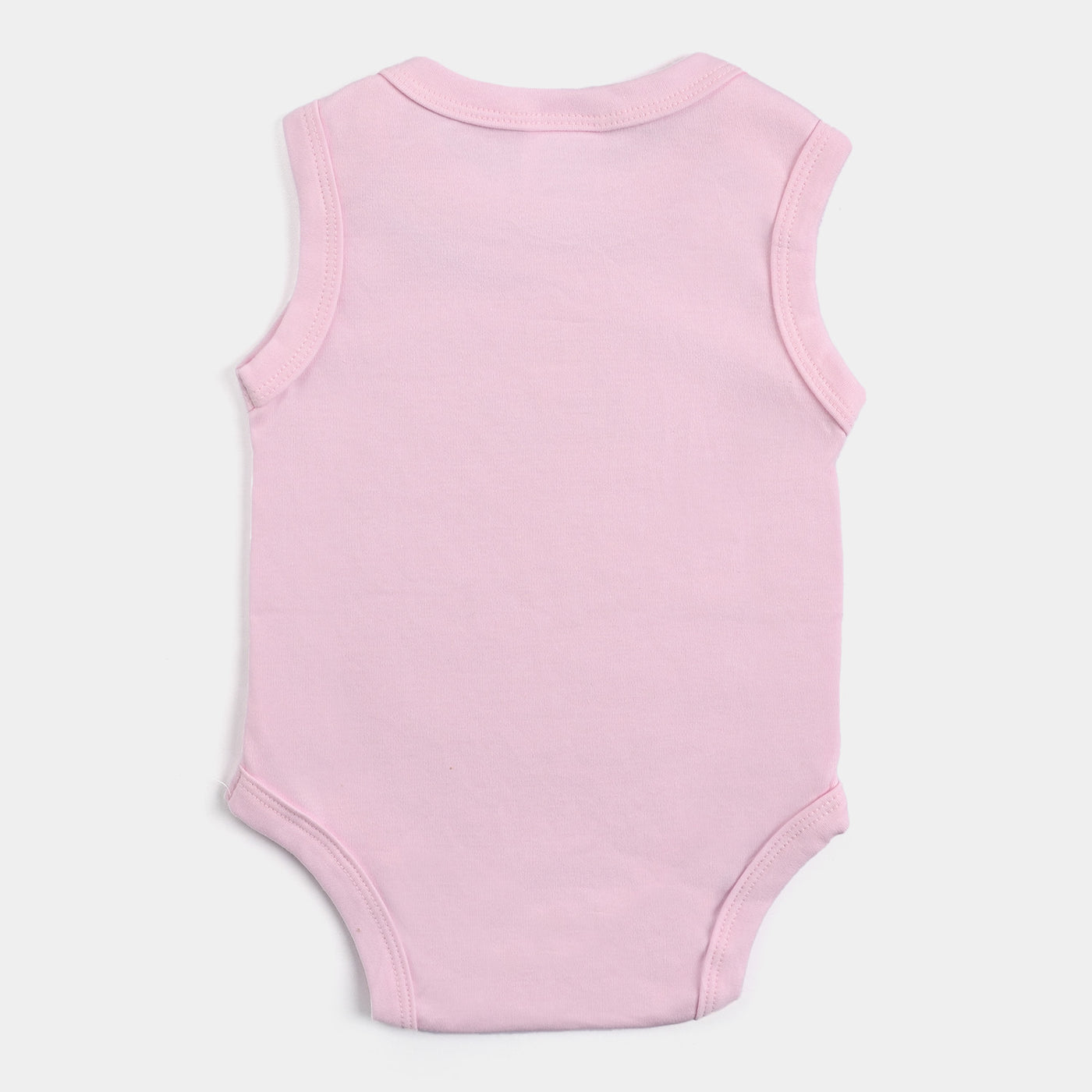 Infant Girls Cotton Interlock 3PCs Set -White/Pink