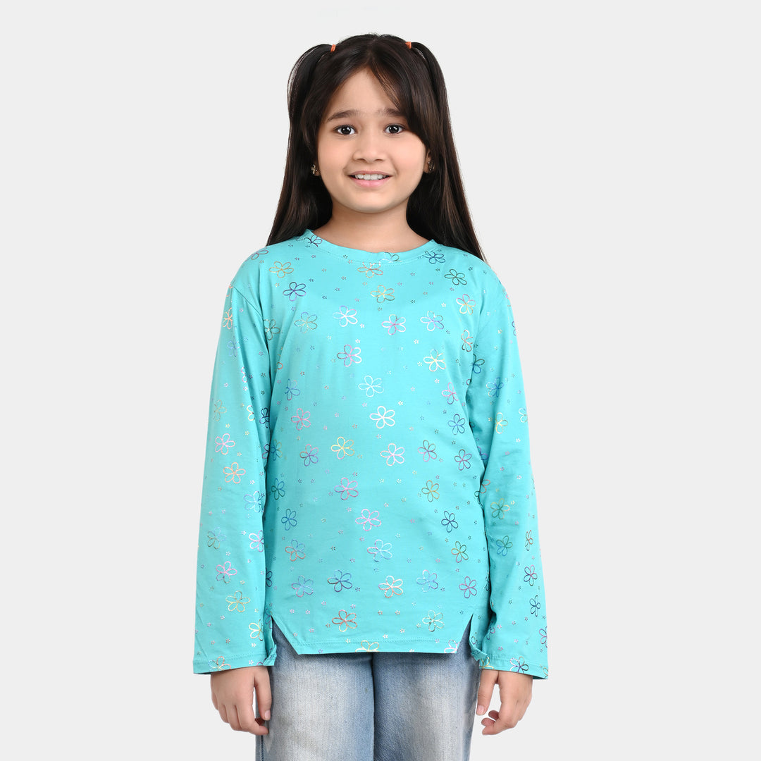 Girls T-Shirt Jersey F/S Multi Flowers