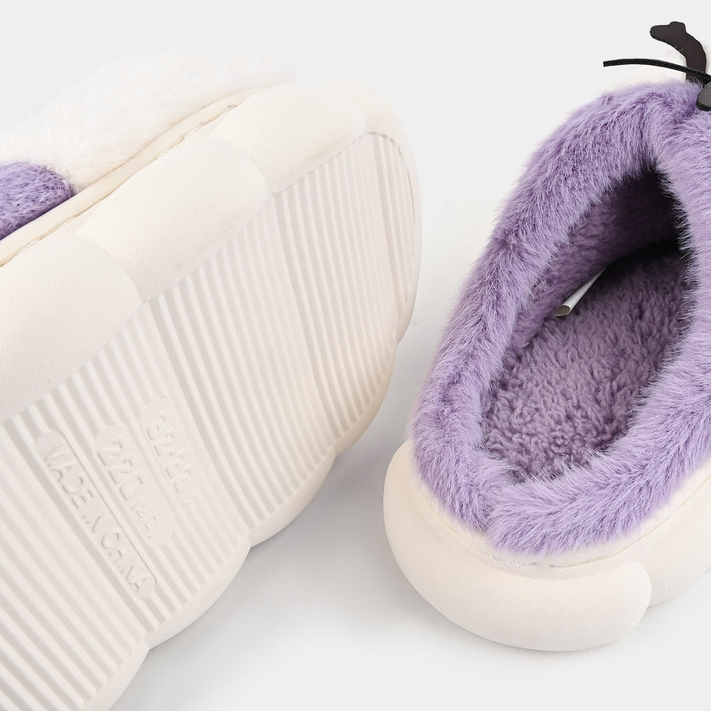 Girls Slipper Fur F4277-Purple