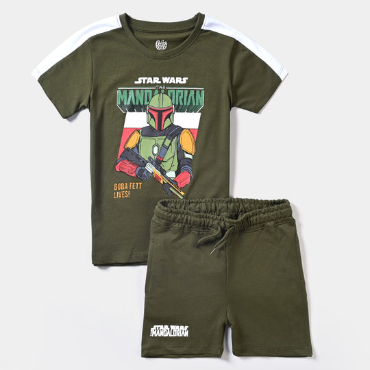 Boys Jersey/Terry 2 Piece Suit-Rifle Green