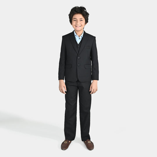 Boys Cotton Twill 3 Piece suit - Black