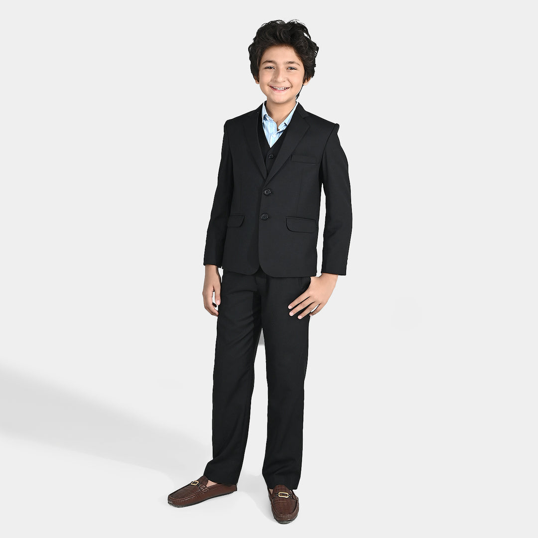 Boys Cotton Twill 3 Piece suit - Black