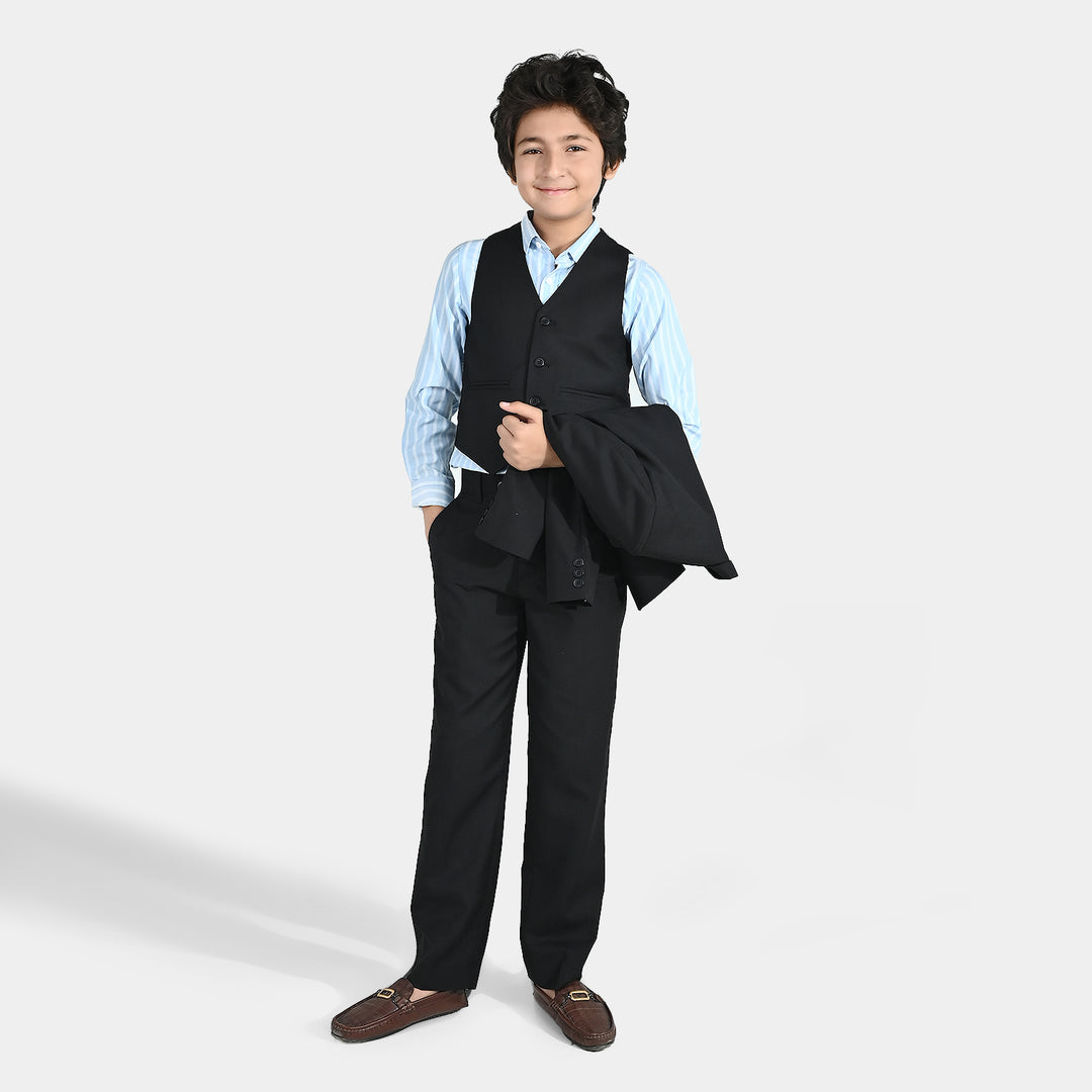 Boys Cotton Twill 3 Piece suit - Black