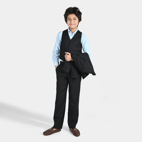 Boys Cotton Twill 3 Piece suit - Black