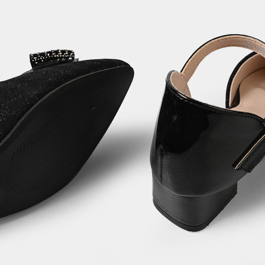 Girls Pumps Heels ZP-096-BLACK