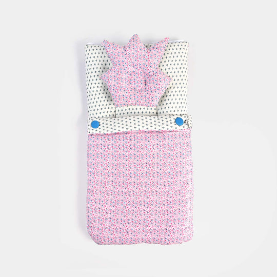 Baby Carry Nest with Head Pillow 1339 White Pink