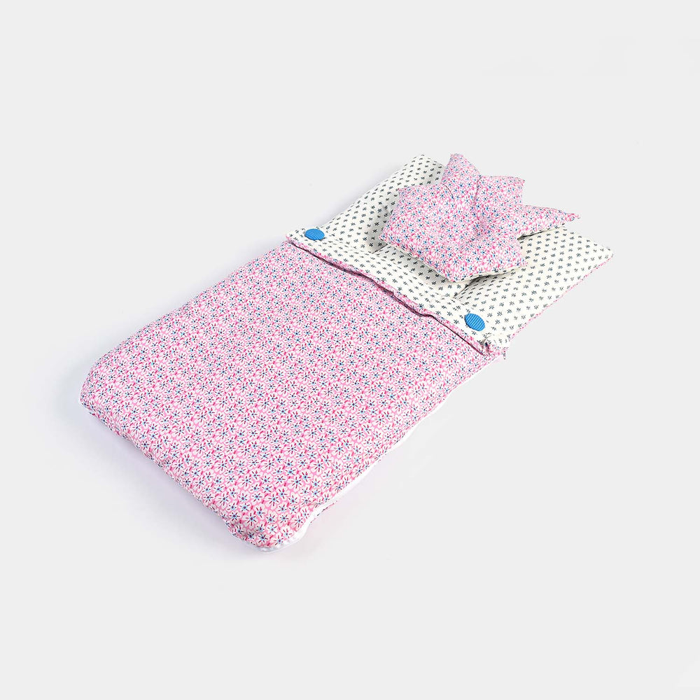 Baby Carry Nest with Head Pillow 1339 White Pink