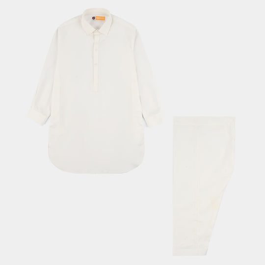 Boys Poly Viscose Kurta Pajama (Blended) - White