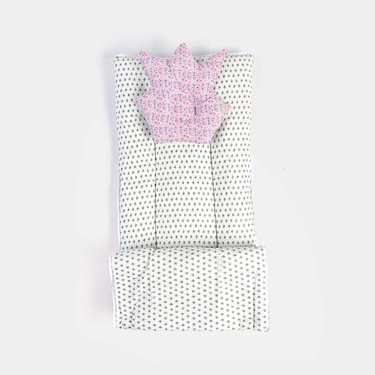 Baby Carry Nest with Head Pillow 1339 White Pink