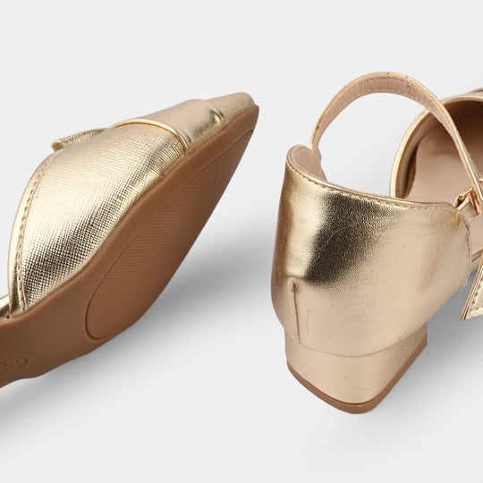 Girls Pumps Heels ZP-092 - Golden