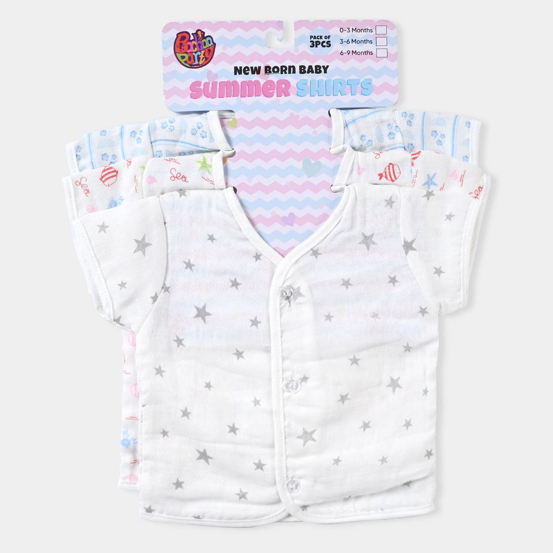 Pack Of 3 Infant Summer Shirt | 0-3Months