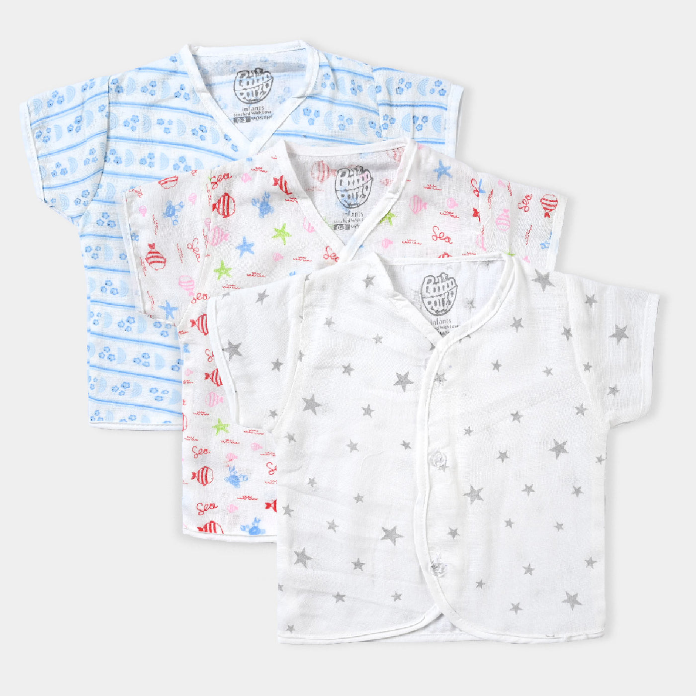 Pack Of 3 Infant Summer Shirt | 0-3Months