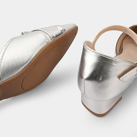 Girls Pumps Heels ZP-092 - Silver