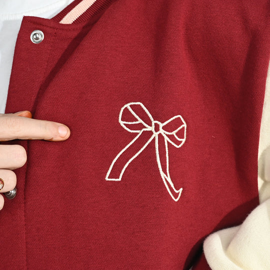 Girls Fleece Bomber Jacket - Red