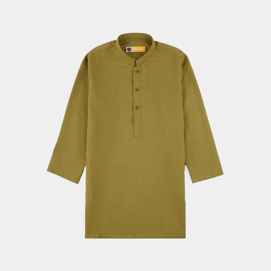 Boys Poly Viscose Kurta Pajama (Twill Tape) - Green