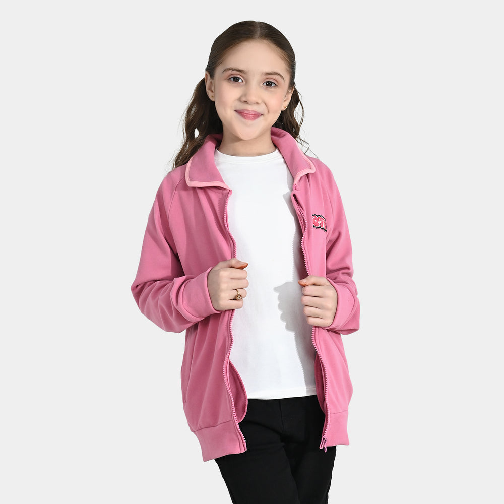 Girls Velour Jacket Love - Pink