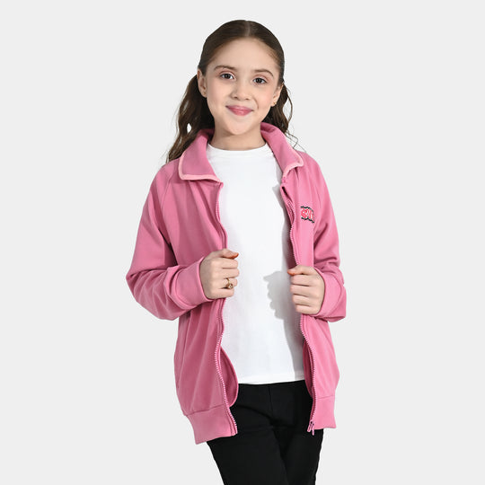 Girls Velour Jacket Love - Pink
