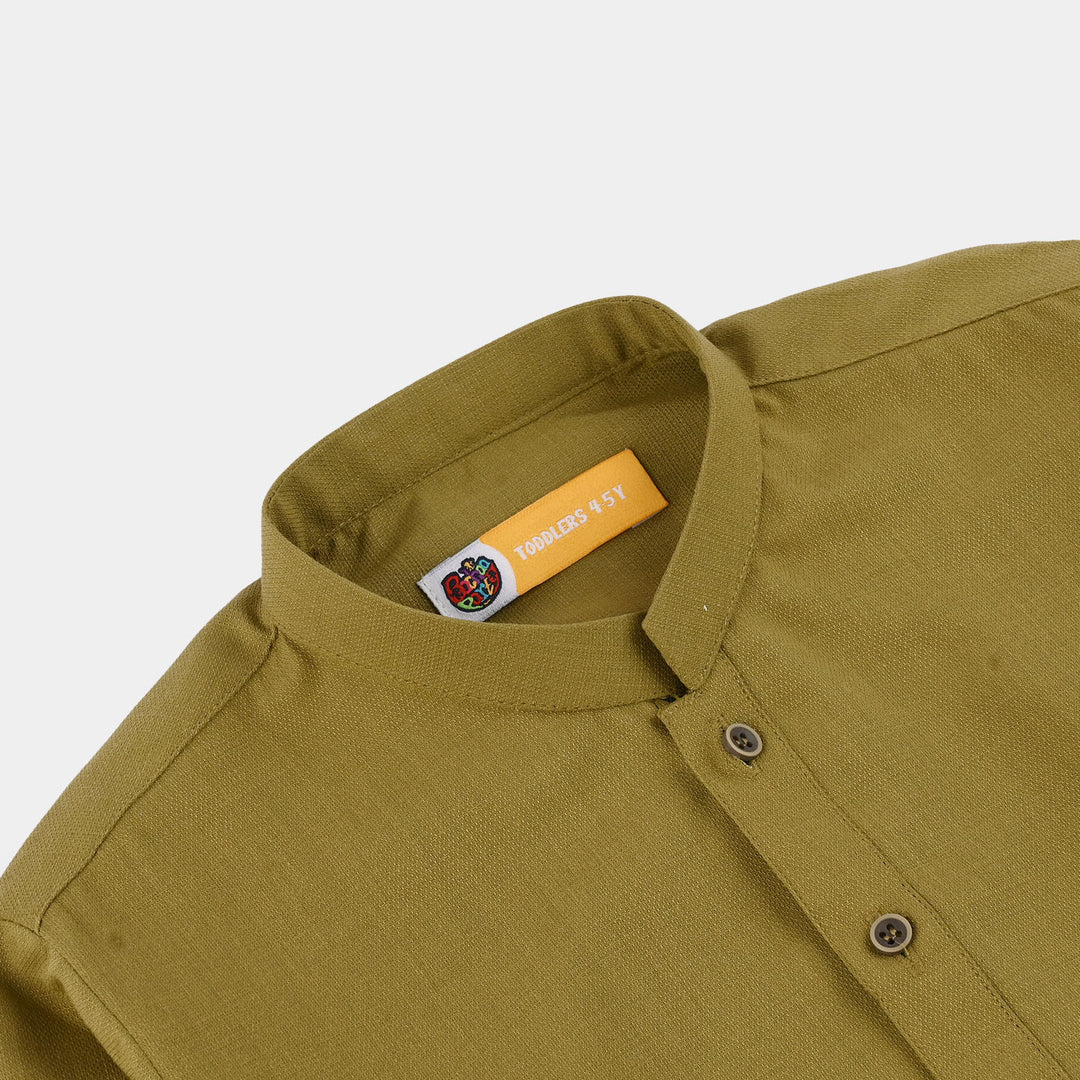 Boys Poly Viscose Kurta Pajama (Twill Tape) - Green