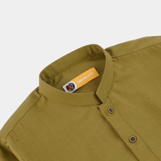 Boys Poly Viscose Kurta Pajama (Twill Tape) - Green