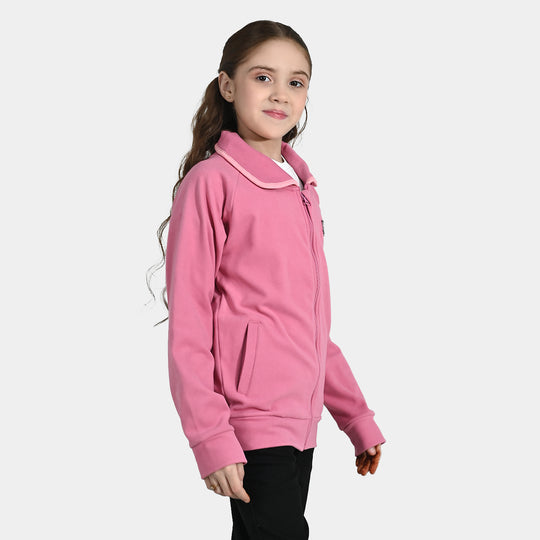 Girls Velour Jacket Love - Pink