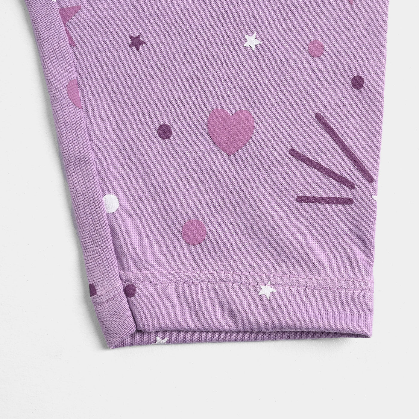 Infant Girls PC Jersey Night Wear Suit Little Star-Purple