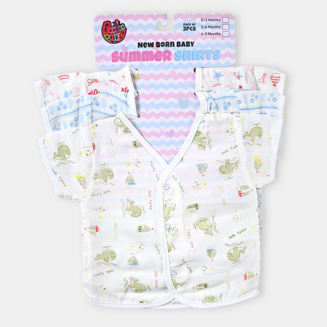 Pack Of 3 Infant Summer Shirt | 0-3Months