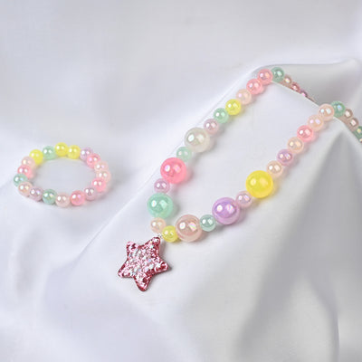 GIRLS CHARM BEADED NECKLACE & BRACELET