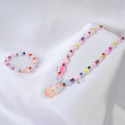 GIRLS CHARM BEADED NECKLACE & BRACELET