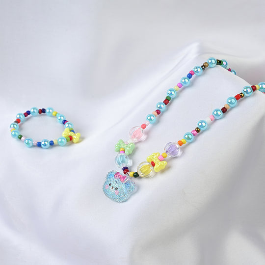 GIRLS CHARM BEADED NECKLACE & BRACELET