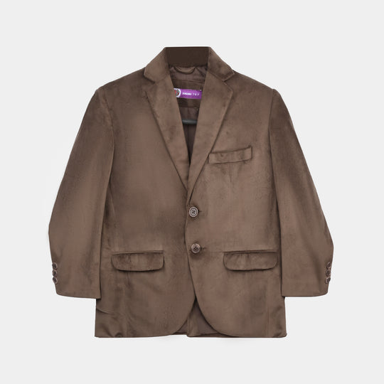 Boys Suede Blazer-Light BROWN