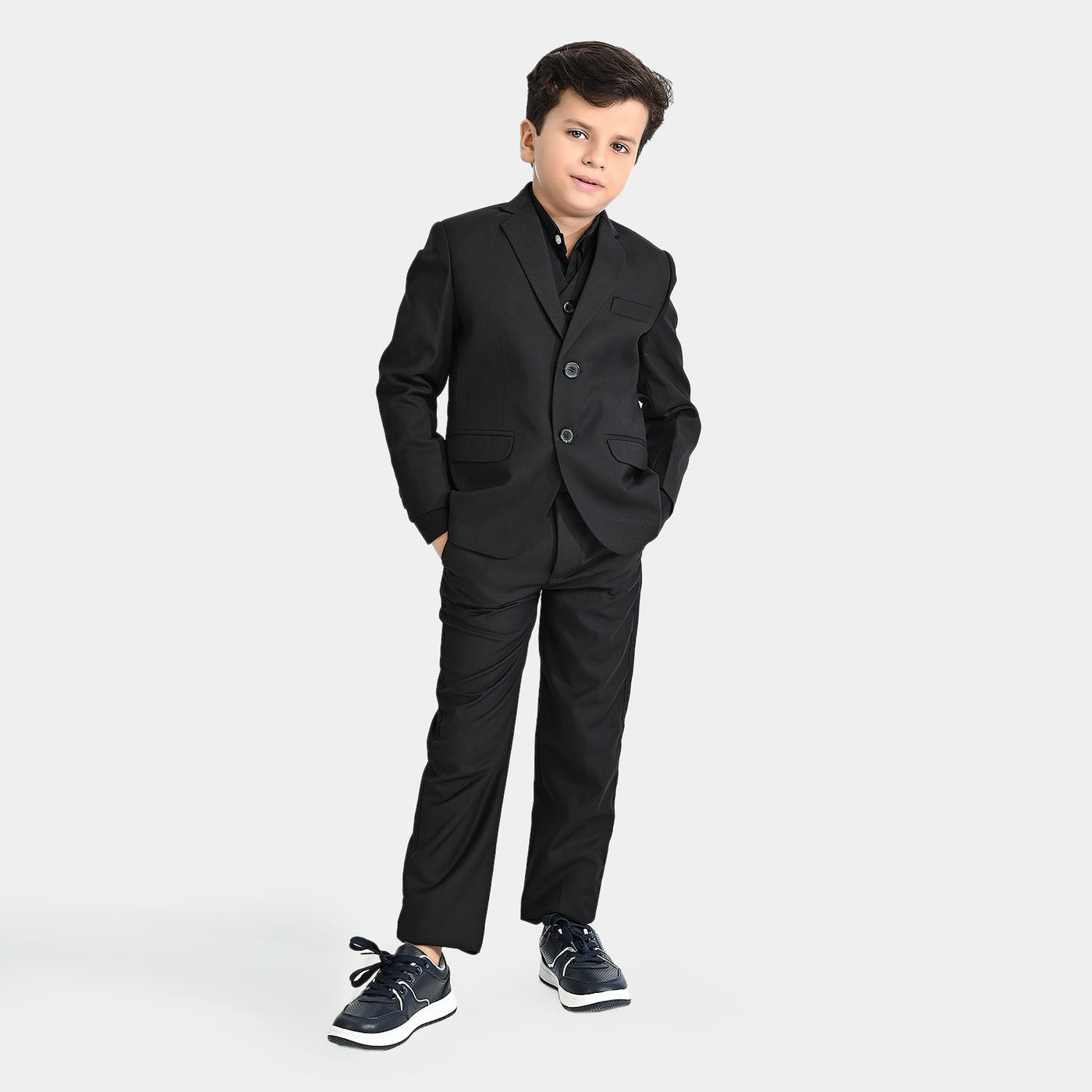 Boys Coat Pant 3PC Suit-BLACK