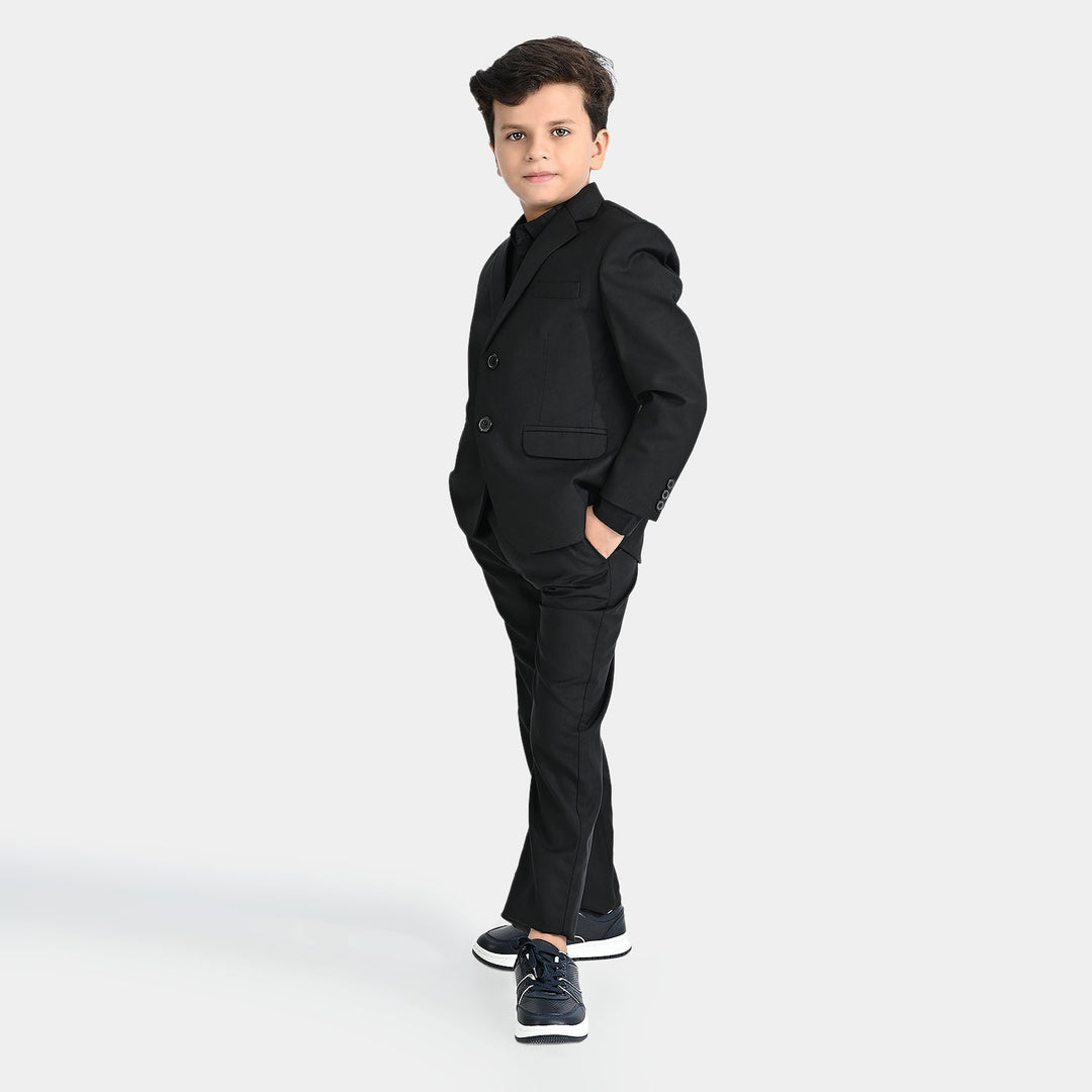 Boys Coat Pant 3PC Suit-BLACK