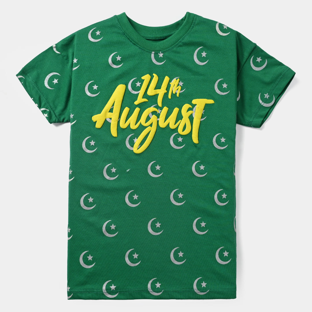 Girls Poly Cotton Jersey T-Shirt H/S 14 August-Fern Green