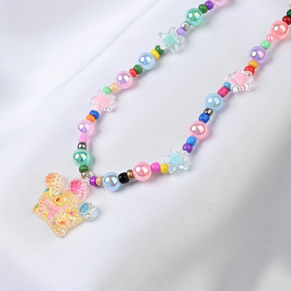 GIRLS CHARM BEADED NECKLACE & BRACELET