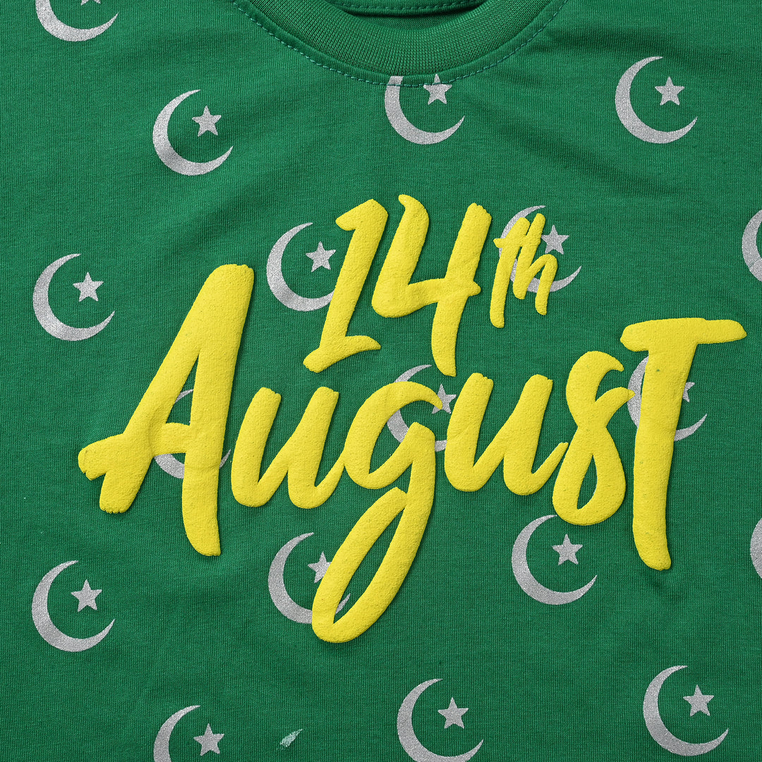 Girls Poly Cotton Jersey T-Shirt H/S 14 August-Fern Green