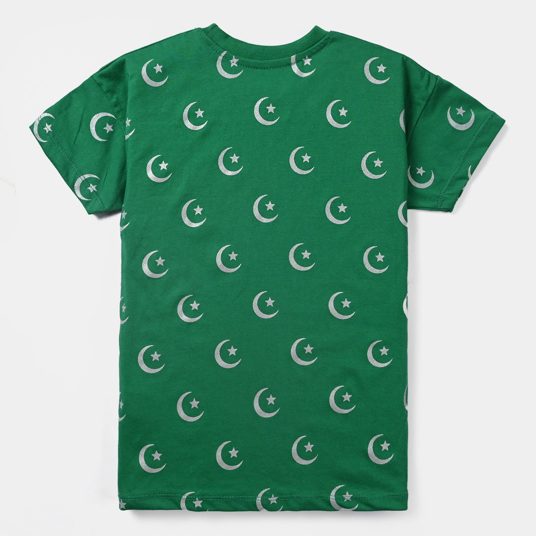 Girls Poly Cotton Jersey T-Shirt H/S 14 August-Fern Green