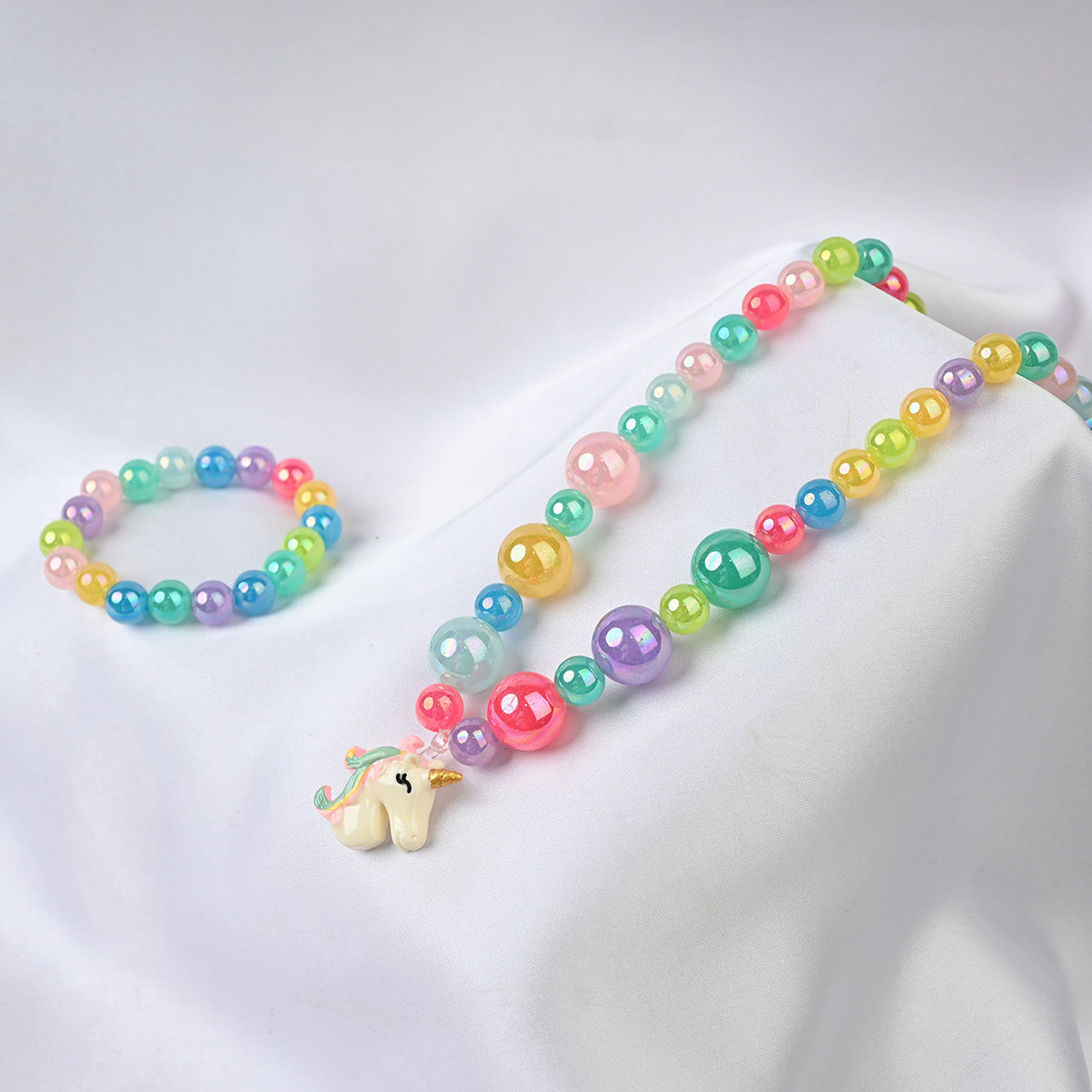 GIRLS CHARM BEADED NECKLACE & BRACELET